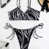 Custom Triangle Tie Thong Spaghetti Straps Two Piece Bikini Sets best material for swimsuit private label swimwear manufacturers bikini manufacturers