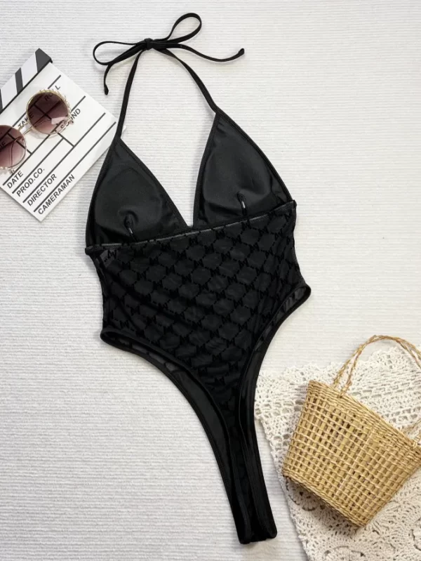 Private Label Black Swimsuit Sexy Bandage One Piece Bikini