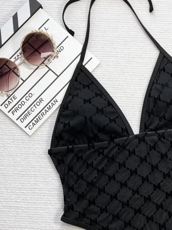 Private Label Black Swimsuit Sexy Bandage One Piece Bikini