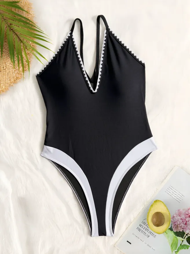 Women's One Piece Swimsuit Deep V Sexy Swimwear Bathing Suit Manufacturer Women's One Piece Swimsuit Deep V Sexy Swimwear Bathing Suit Manufacturer
