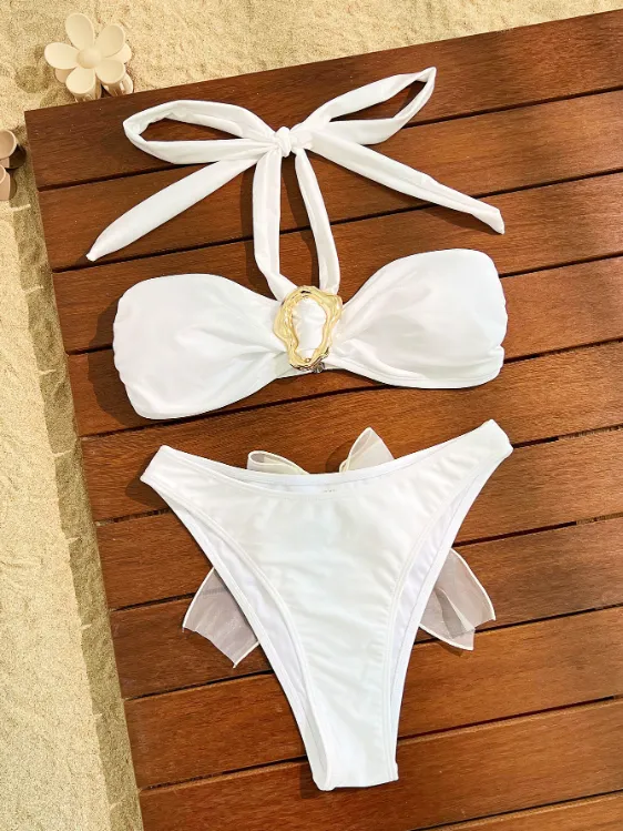 Hollow-Out Bikini Set Adjustable Halter Triangle Swimsuit Swimwear Manufacturer