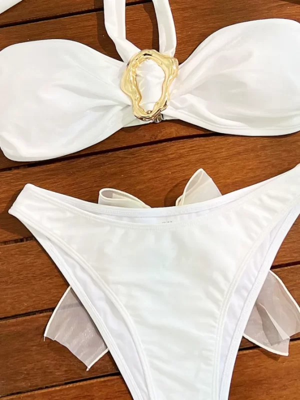 Hollow-Out Bikini Set Adjustable Halter Triangle Swimsuit Swimwear Manufacturer