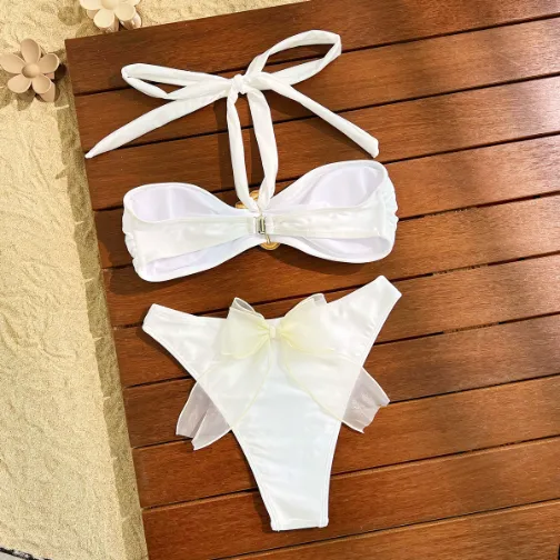 Hollow-Out Bikini Set Adjustable Halter Triangle Swimsuit Swimwear Manufacturer