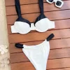 Sexy Solid Color Splicing Two Piece Swimsuits Women Bikini Manufacturer