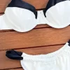 Sexy Solid Color Splicing Two Piece Swimsuits Women Bikini Manufacturer