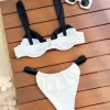 Sexy Solid Color Splicing Two Piece Swimsuits Women Bikini Manufacturer